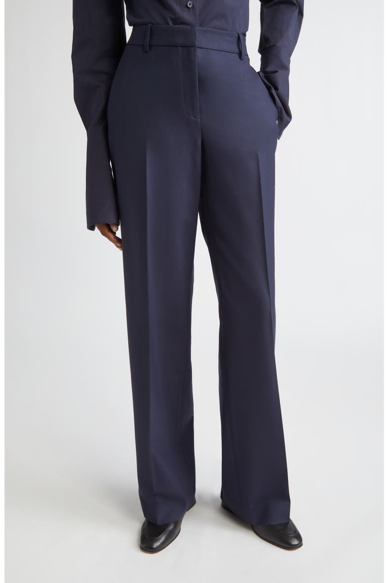 Gates Stretch Wool Straight Leg Pants, Main, color, INK