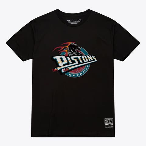 Unisex Mitchell & Ness  Black Detroit Pistons Hardwood Classics Arch T-Shirt