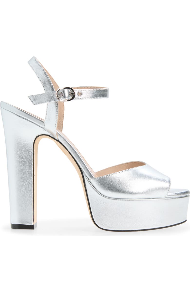 Stuart Weitzman Reade Platform Sandal, Alternate, color, Silver