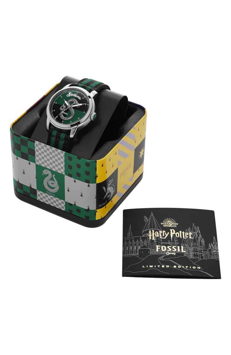 Fossil x Harry Potter<sup>™</sup> Limited Edition Slytherin<sup>™</sup> Hogwarts<sup>™</sup> House Strap Watch, 40mm, Alternate, color, 