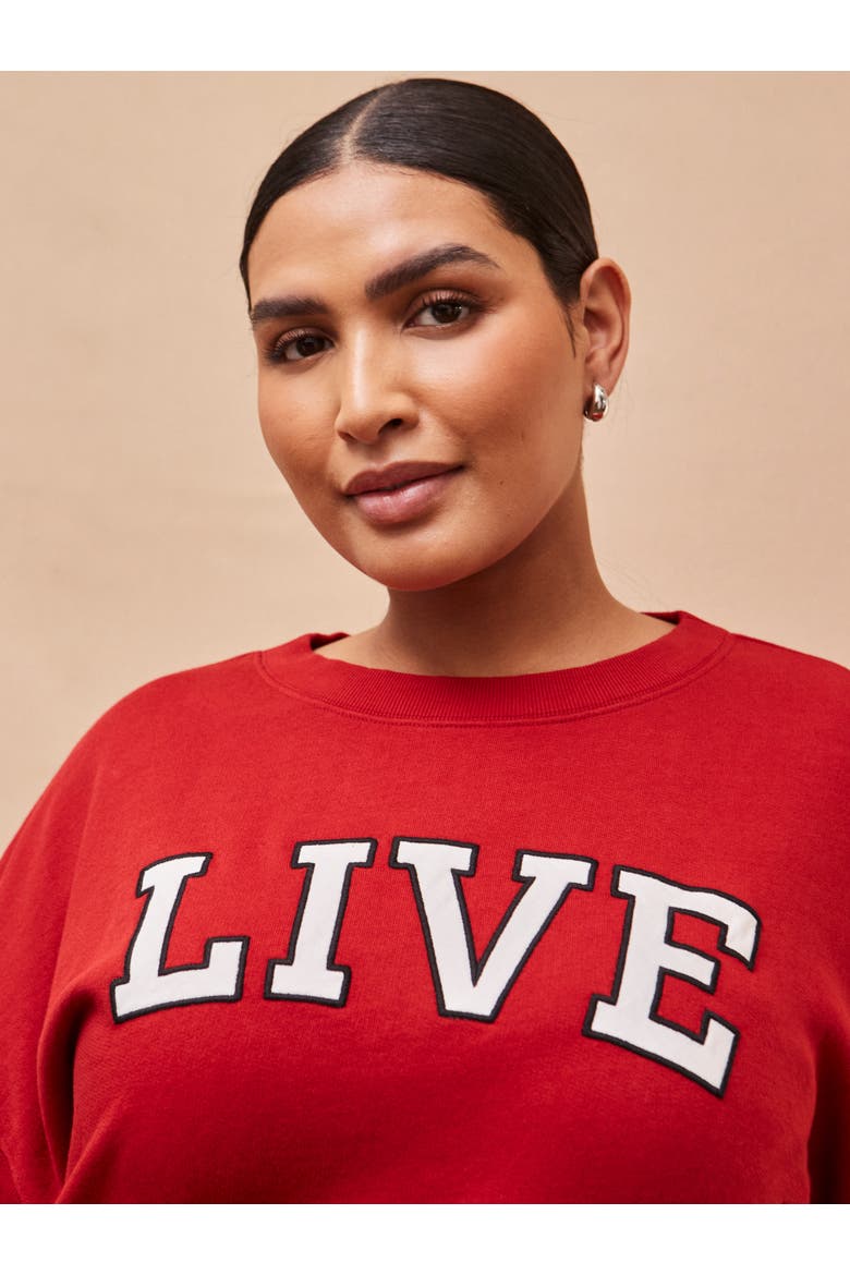 Oversized Sweatshirt, Alternate, color, Red