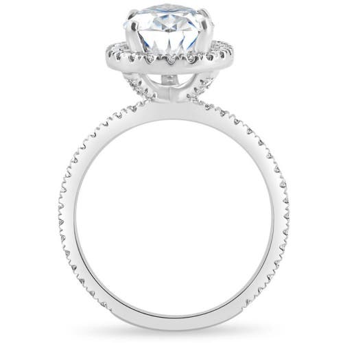 Bliss Diamond 3 5/8ct Pear Shape Halo Diamond Engagement Ring Lab Grown Or Gold In 10k White Gold
