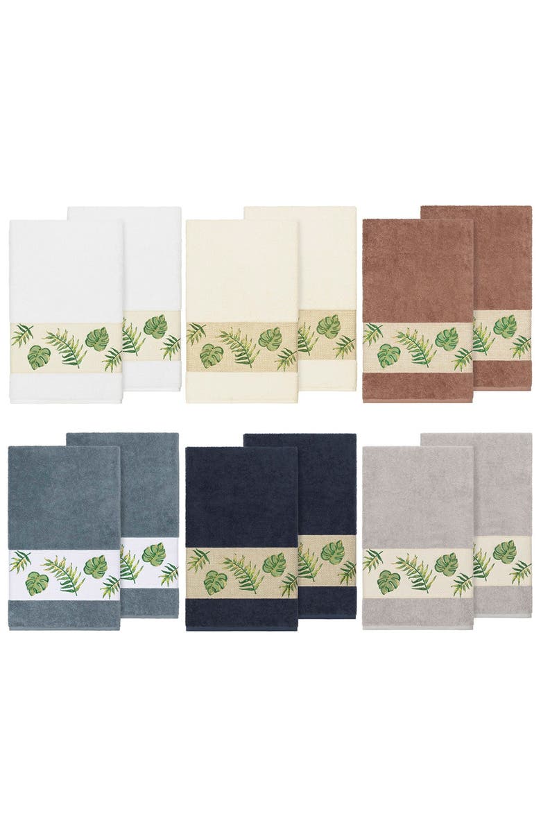 Linum Home Textiles Zoe Embellished Bath Towel - Set of 2 - Cream, Alternate, color, Cream