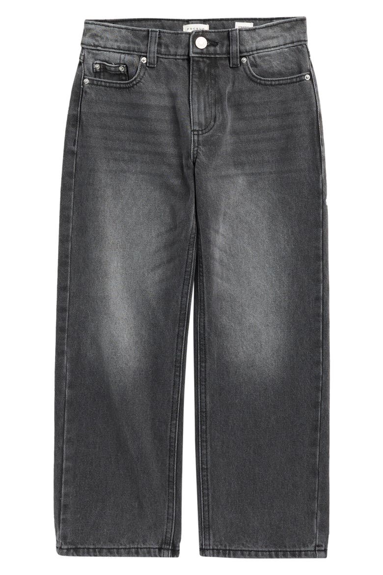 Kids' Washed Straight Leg Jeans, Main, color, BLACK