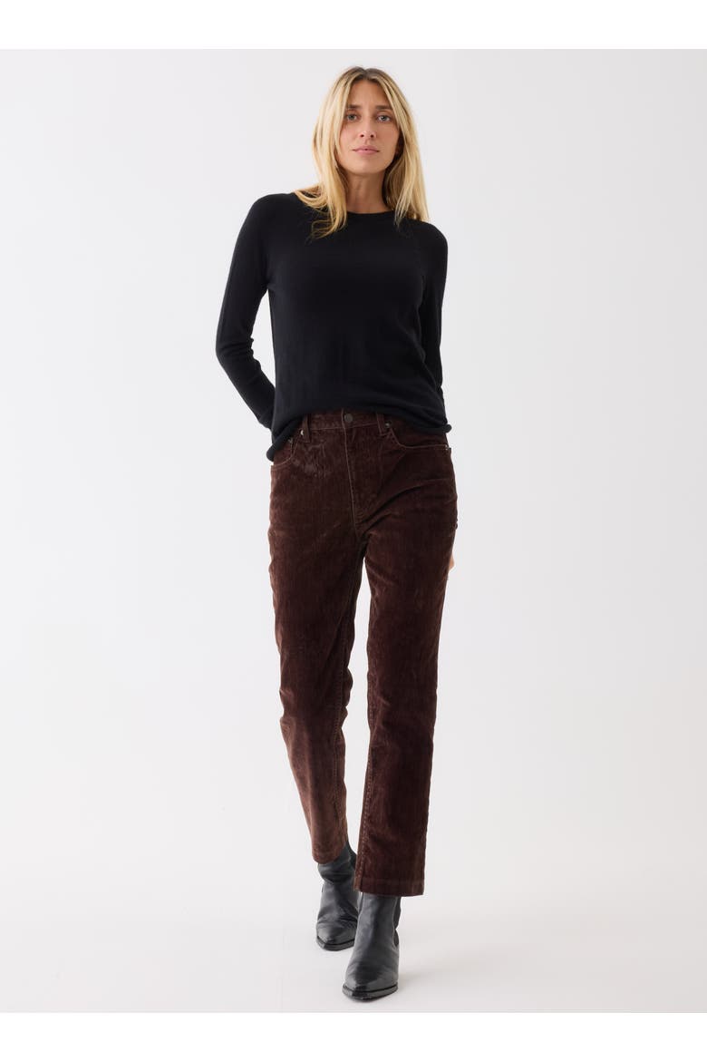 100% Machine Washable Cashmere Long Sleeve Crewneck T-Shirt, Alternate, color, NOIR