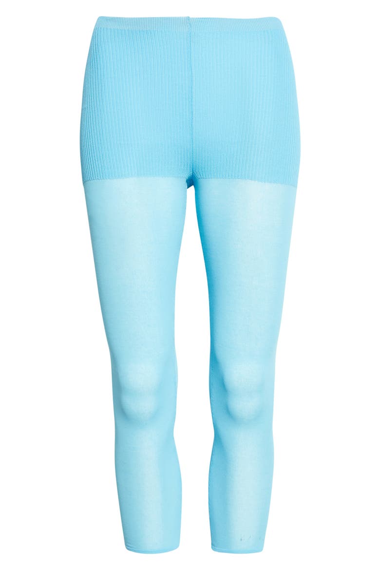 Meleta Cotton & Silk Blend Capri Leggings, Alternate, color, BLUE