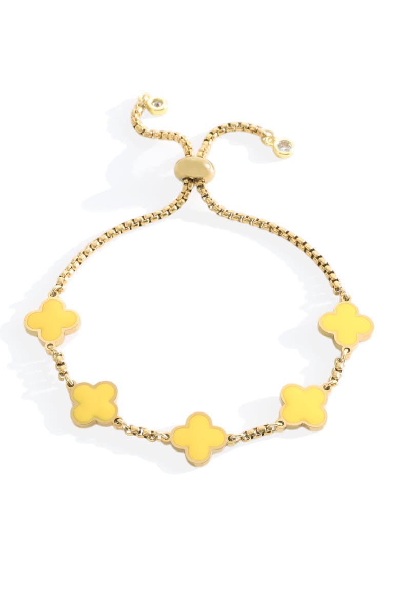 Clover Enamel Bracelet, Main, color, Yellow Enamel
