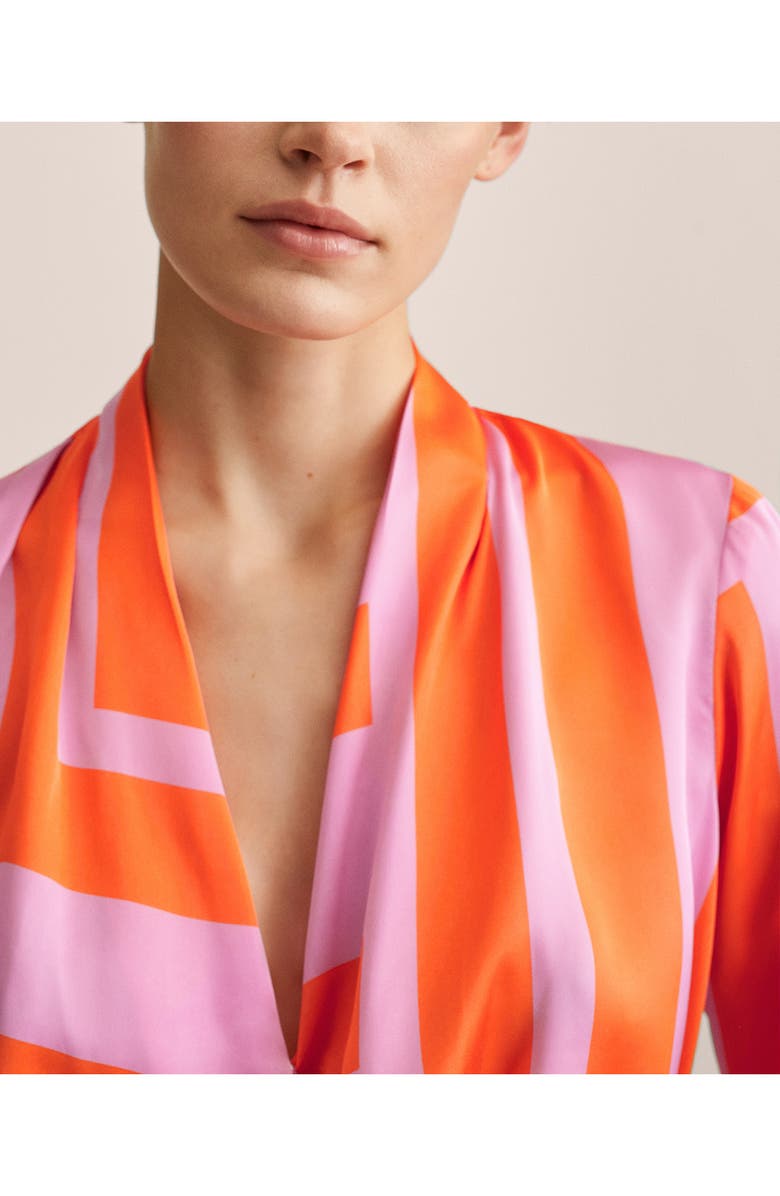 MANGO Print Satin Blouse, Alternate, color, 