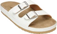 Comfortview The Maxi Leather-Like Adjustable Slip On Footbed Sandal