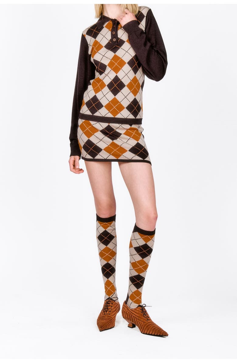 Anna Sui Argyle Knit Skirt, Alternate, color, 