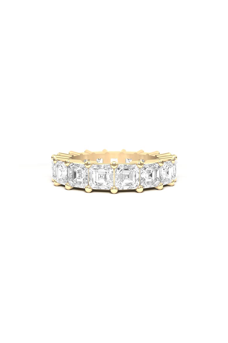 Asscher Cut Lab Created Diamond Eternity Band Ring, Alternate, color, YELLOW GOLD