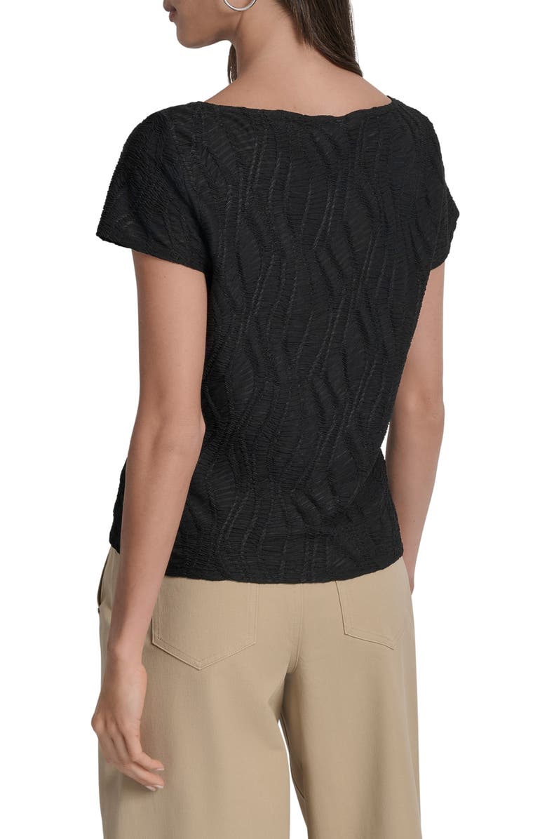 DKNY Texture Knit Top, Alternate, color, Black