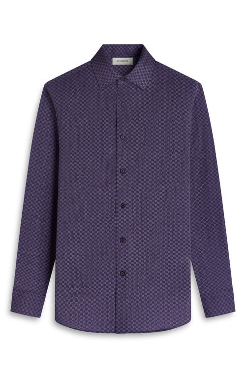 Bugatchi James Ooohcotton® Check Button-up Shirt In Purple