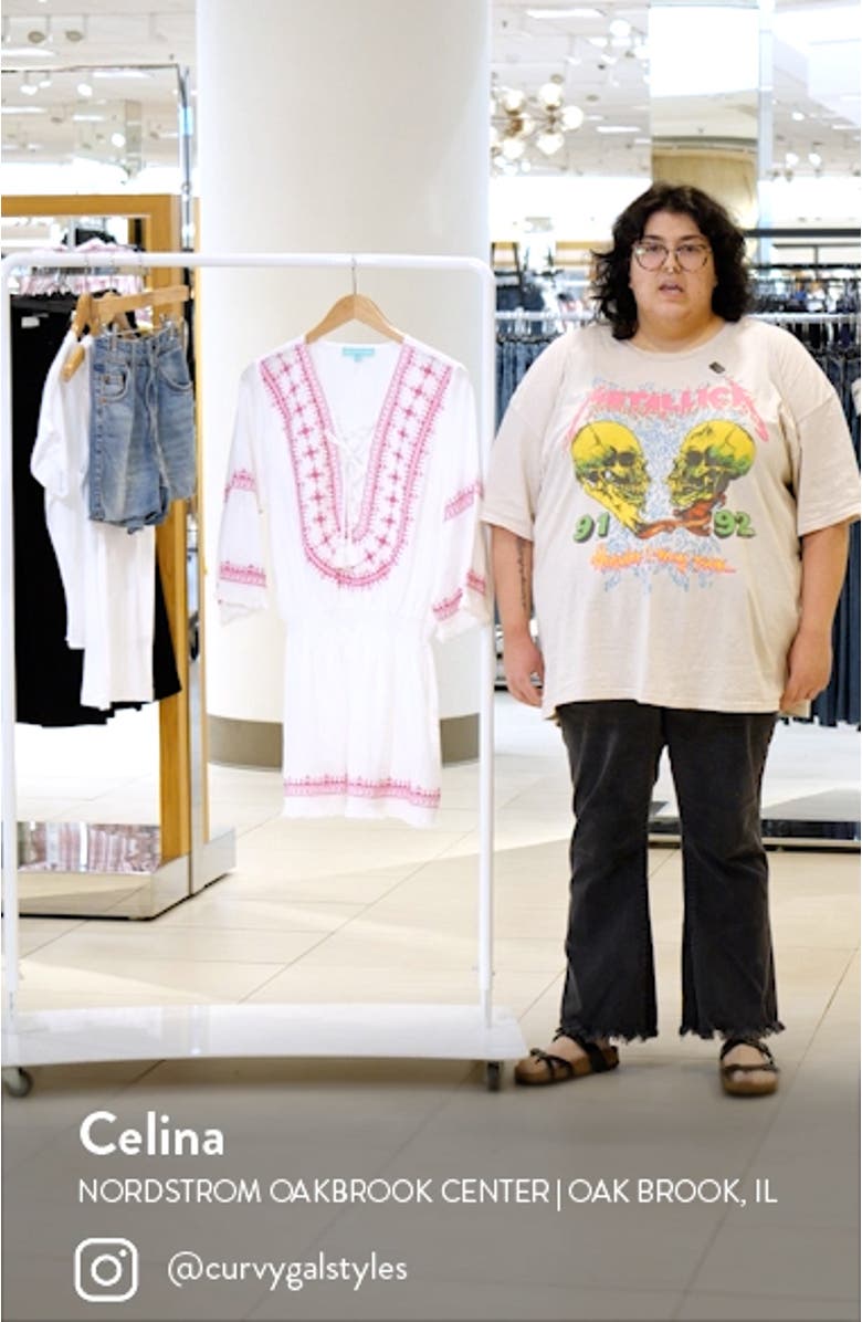 Martina Embroidered Lace-Up Linen & Cotton Cover-Up Dress, sales video thumbnail