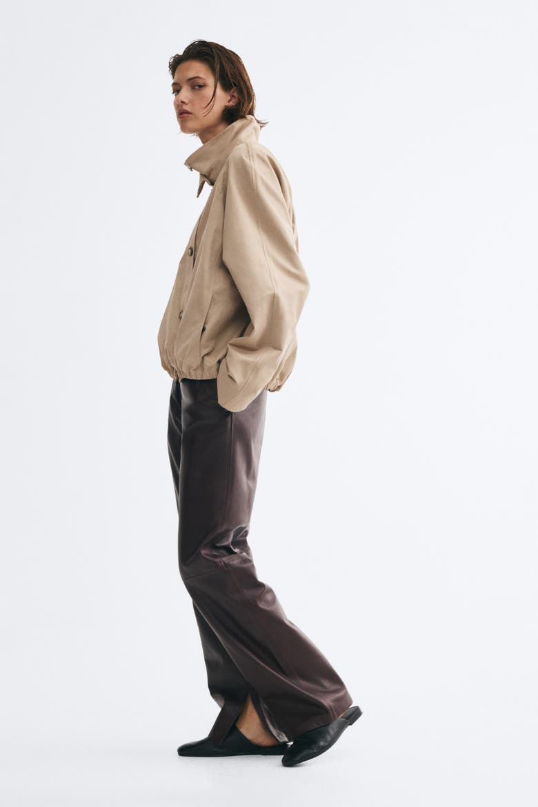 Oversized Funnel-Collar Jacket, Alternate, color, Beige