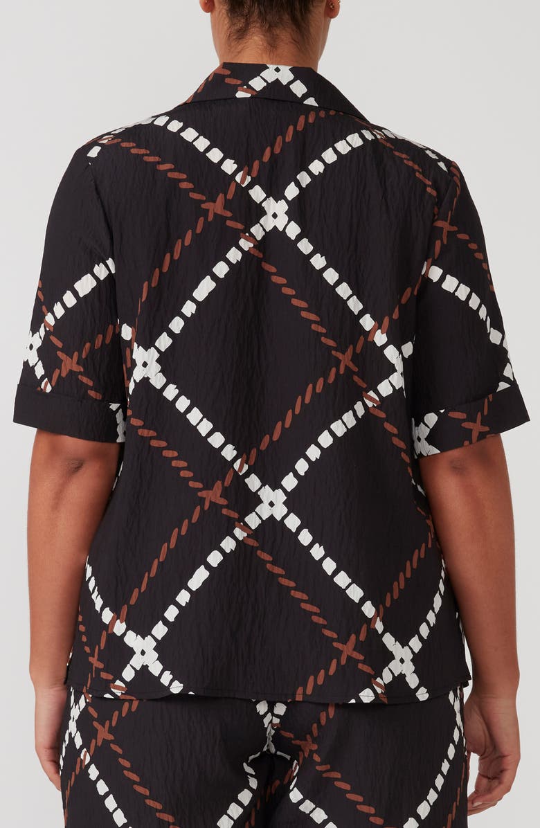 Estelle Marine Short Sleeve Button-Up Shirt, Alternate, color, Print