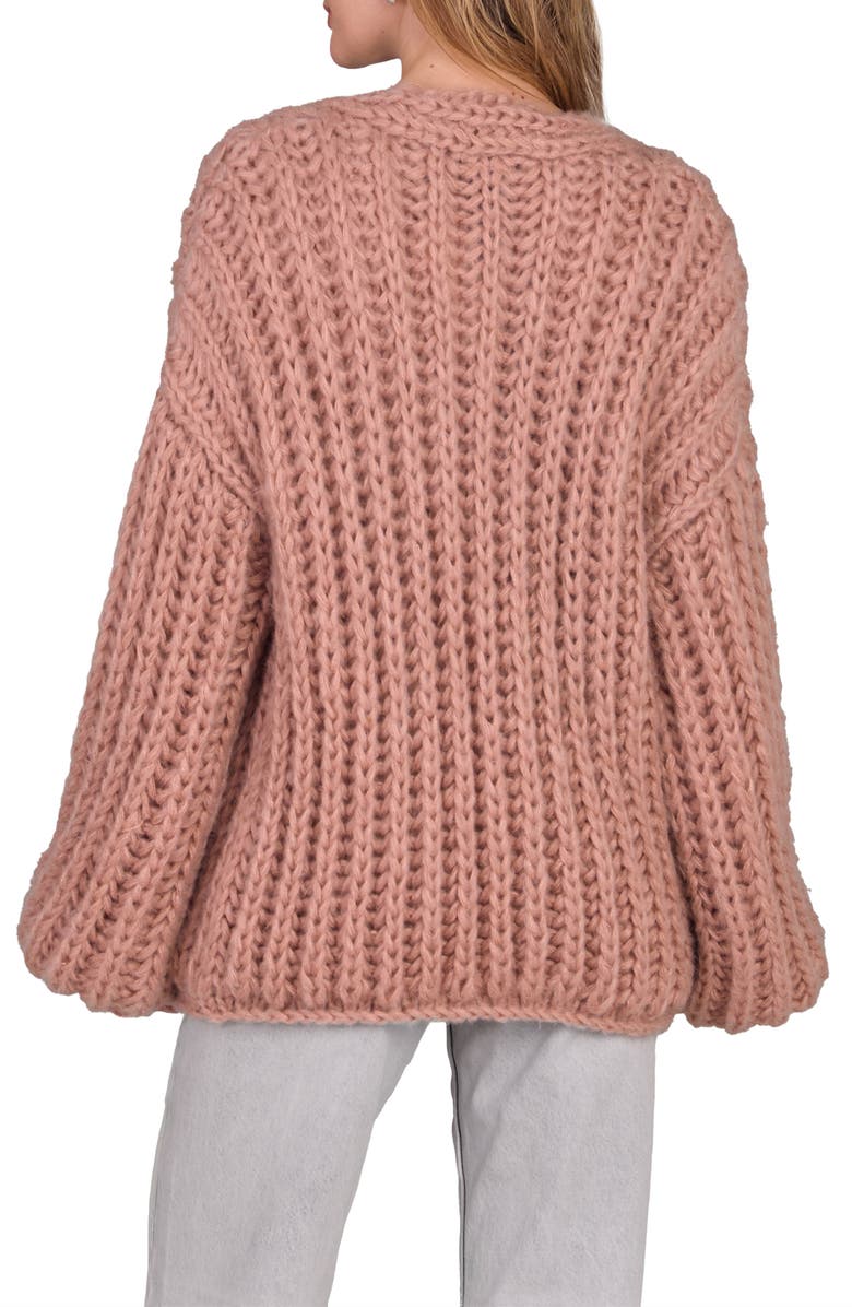 SAACHI Chunky Knit Cardigan, Alternate, color, Taupe