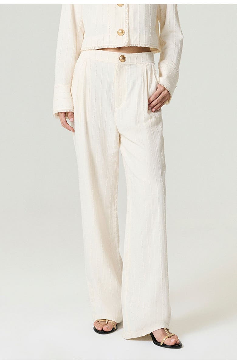 Nocturne Ruffle Trim Detailed Pants, Main, color, Ivory