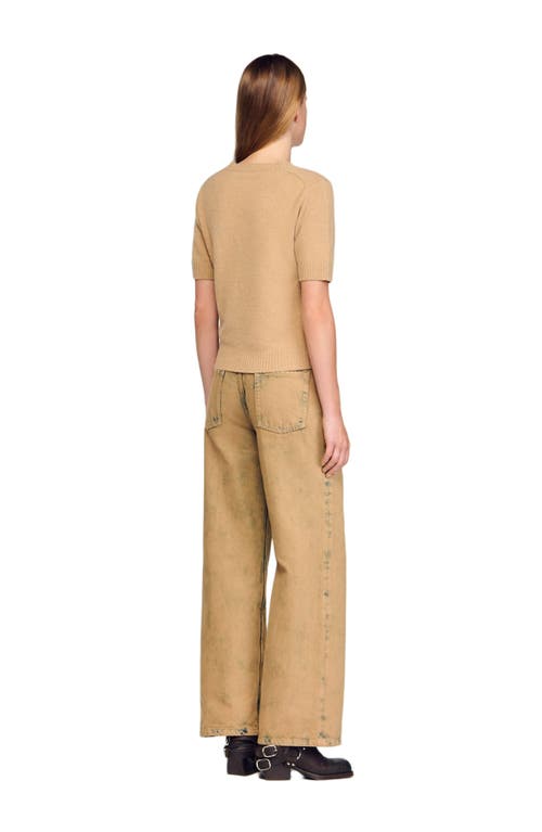 Sandro Short Sleeve Sweater In Multi
