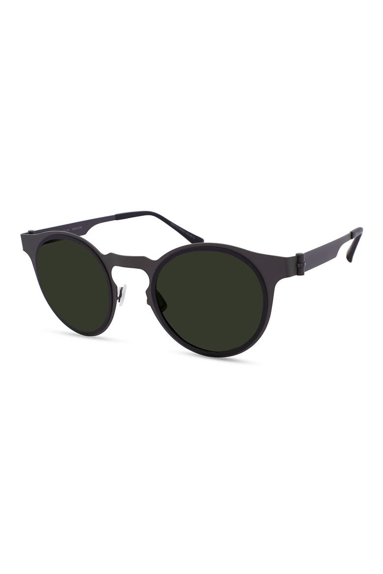 Round Sunglasses, Alternate, color, BLACK GUN