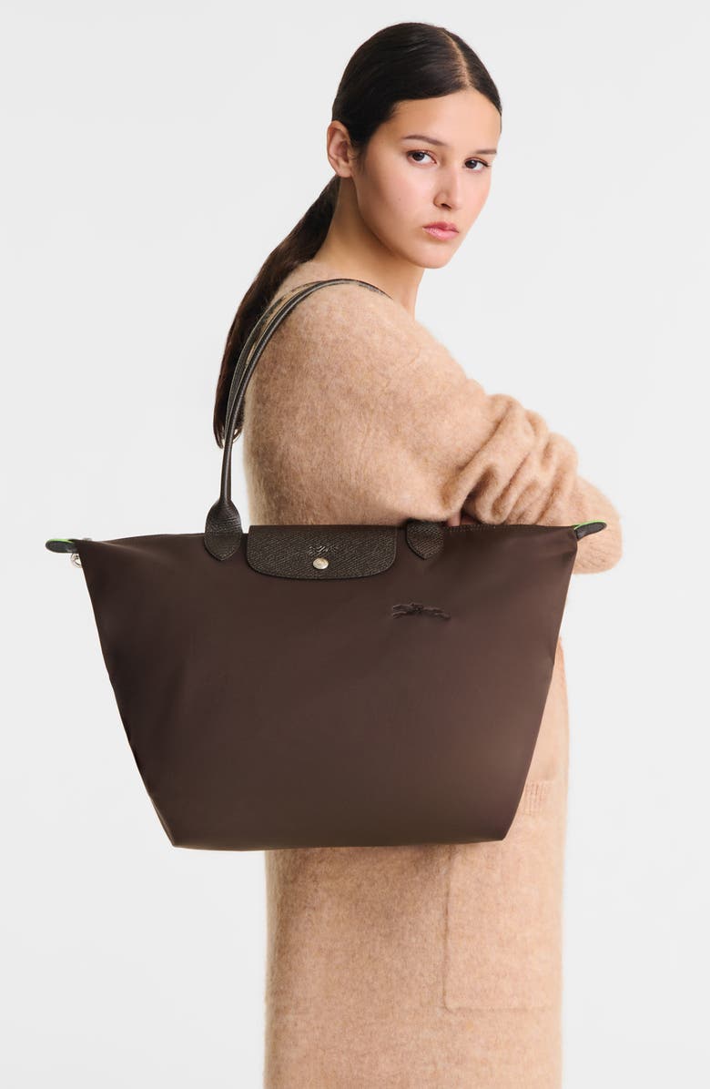 Longchamp Large Le Pliage Green Recycled Canvas Tote, Alternate, color,