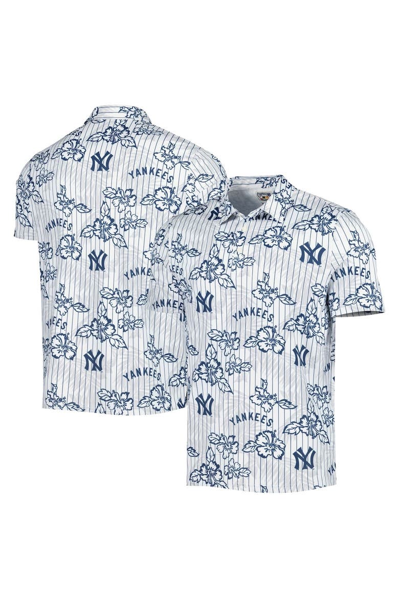 Men's Reyn Spooner White New York Yankees Cooperstown Collection Puamana Print Polo, Main, color, White