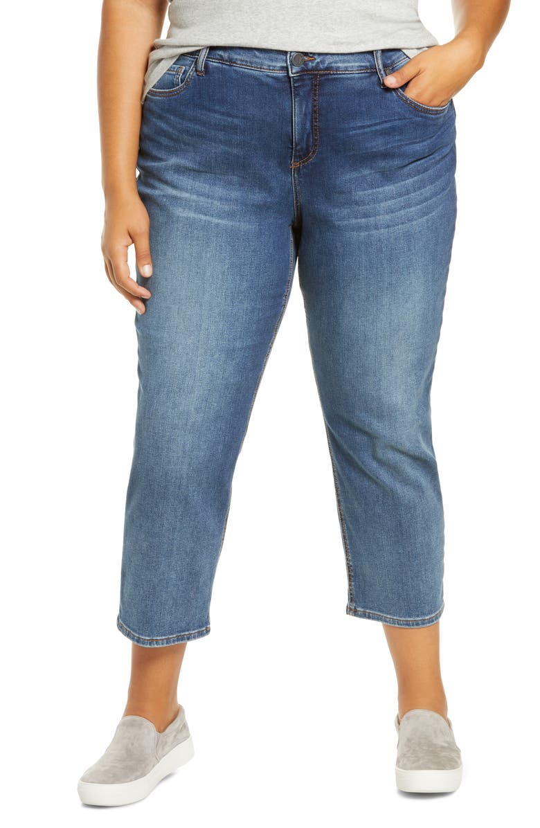 KUT from the Kloth Elizabeth High Waist Straight Leg Crop Jeans, Main, color,