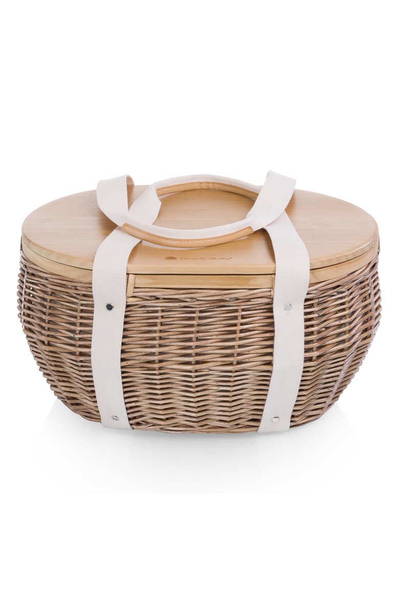 Picnic Time Castaway Insulated Picnic Basket, Alternate, color, White