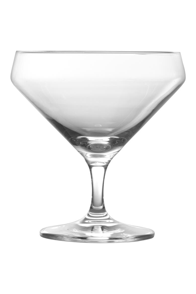 Set of 2 Pure Short Stem Martini Glasses, Main, color, CLEAR