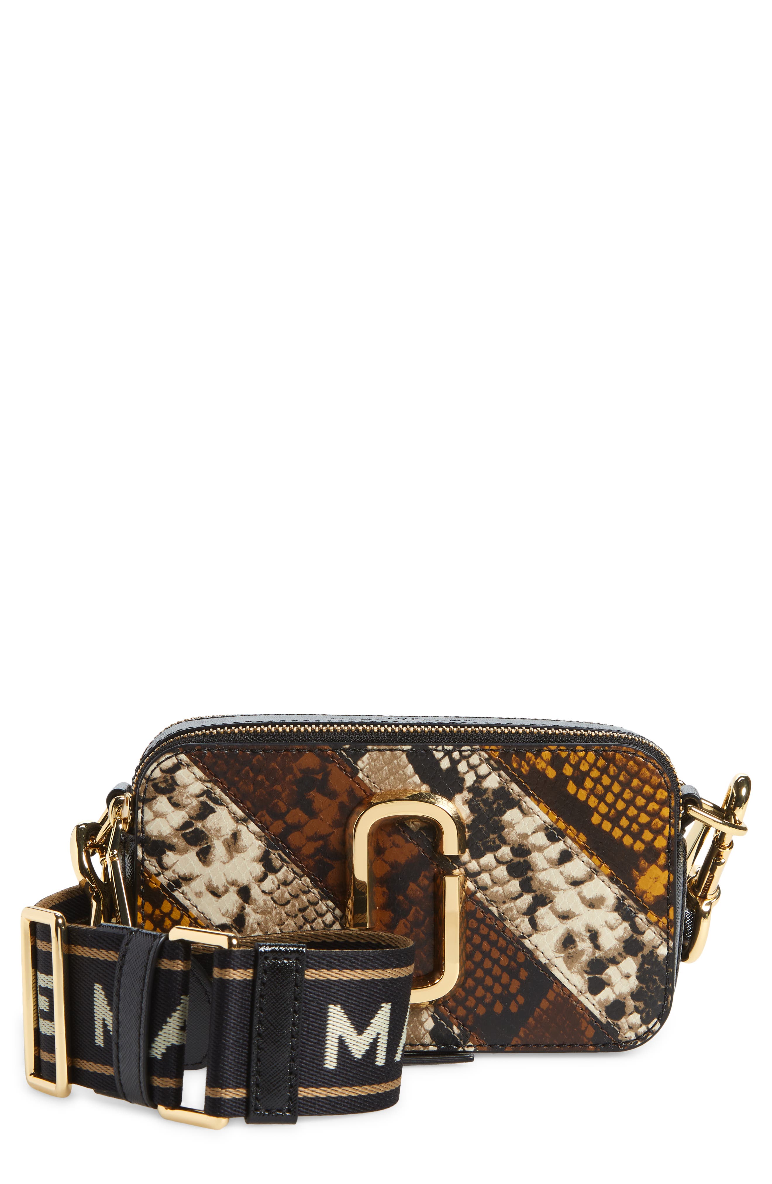 Marc Jacobs Snapshot Reptile Embossed Leather Crossbody Bag, Main, color, 