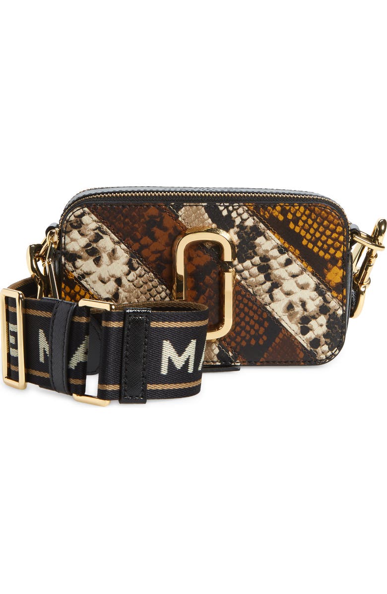 Marc Jacobs Snapshot Reptile Embossed Leather Crossbody Bag, Main, color,