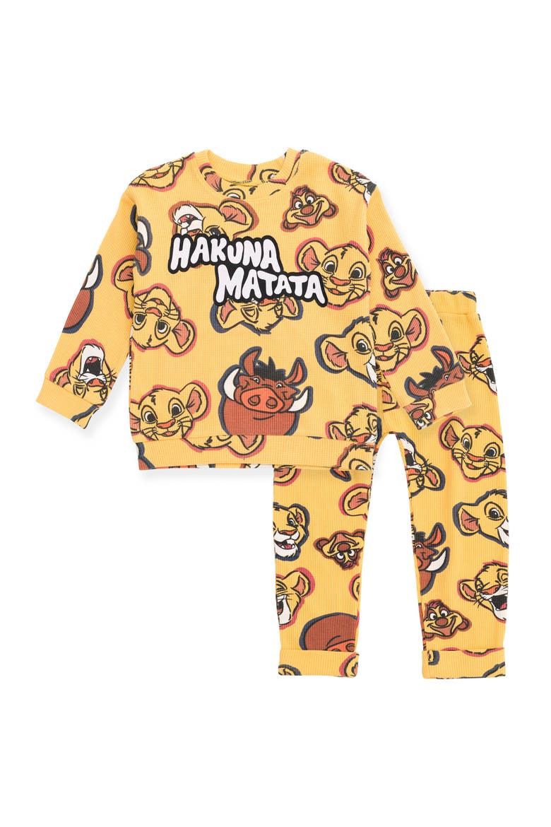 Lion King Loungewear 2-Piece Sweatshirt and Pants Set, Main, color, Lion King Brown
