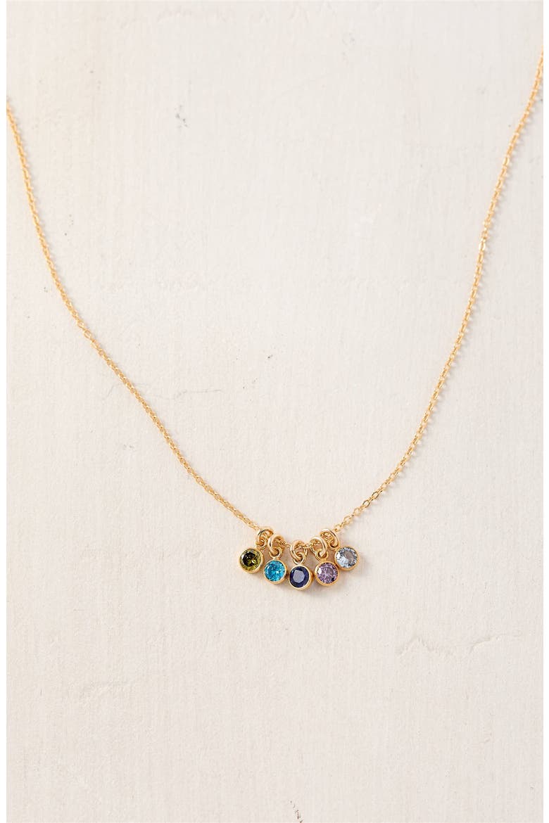 Multi Birthstone Charm Necklace, Alternate, color, GOLD / 5 CHARMS