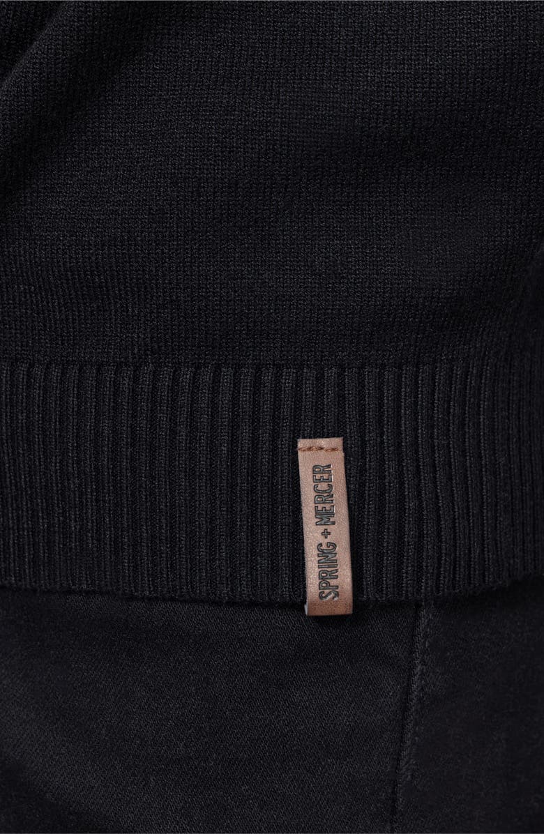 Spring + Mercer Mock Neck Quarter Zip Sweater, Alternate, color, Black