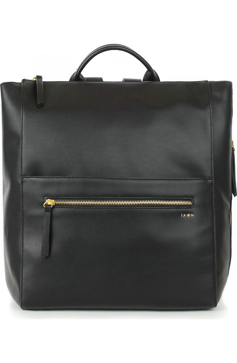 Fawn Design Faux Leather Diaper Bag, Main, color,