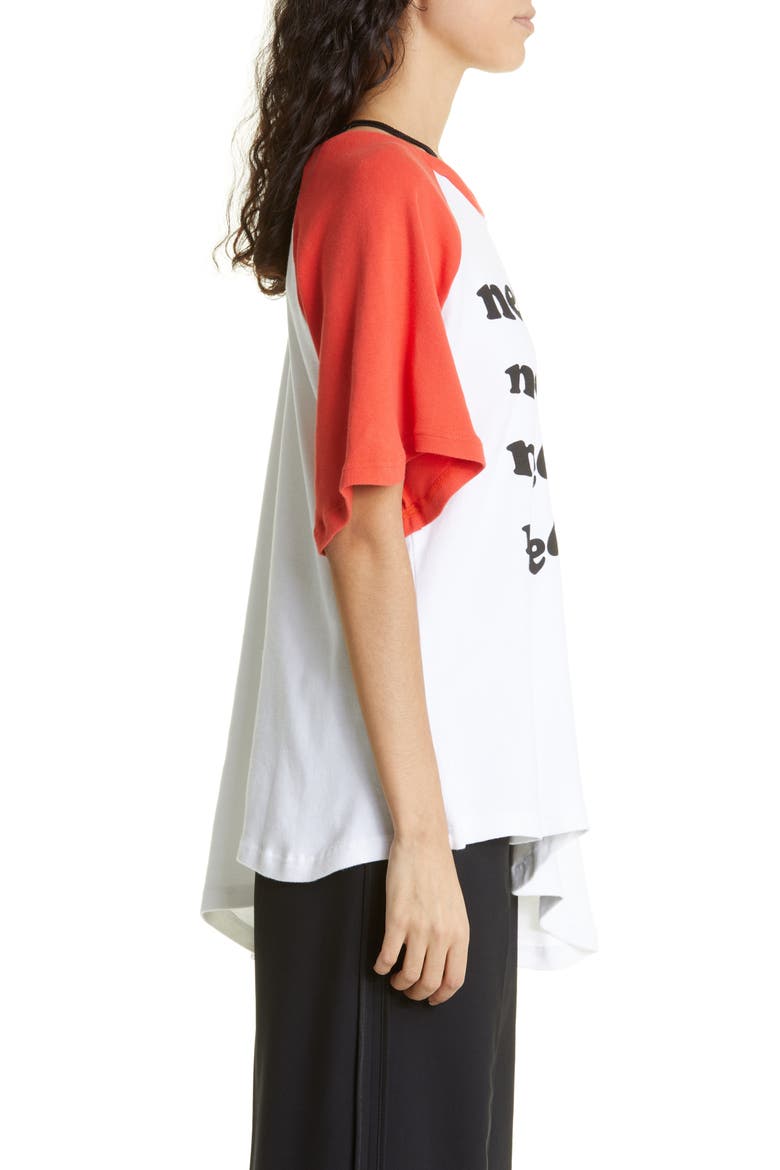 Neogirl Asymmetric Cotton Graphic Tee, Alternate, color, ORANGE