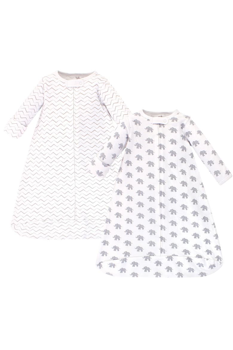 Organic-Cotton Long-Sleeve Wearable Sleeping Bag, Sack, Blanket, Main, color, Marching Elephant