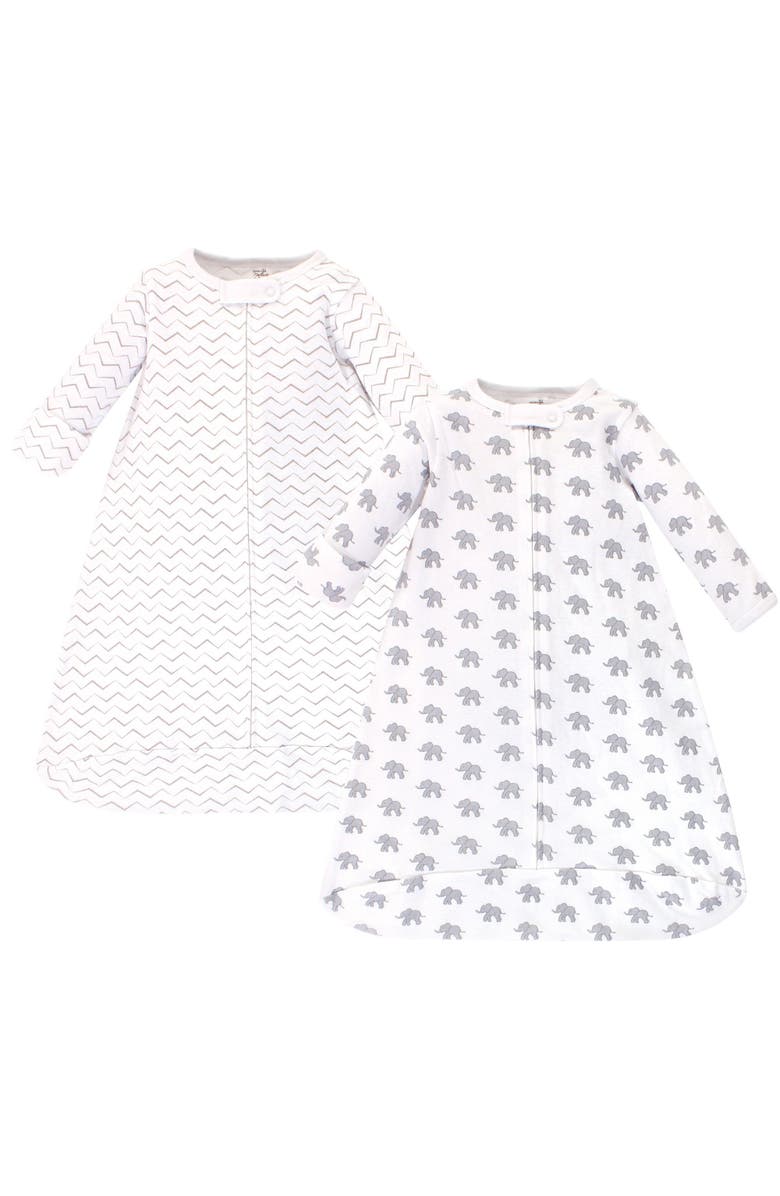 Touched by Nature Organic-Cotton Long-Sleeve Wearable Sleeping Bag, Sack, Blanket, Main, color, Marching Elephant