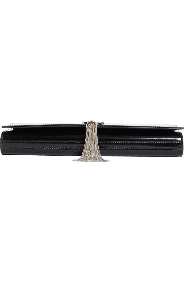 Saint Laurent Kate Glossy Leather Clutch, Alternate, color,