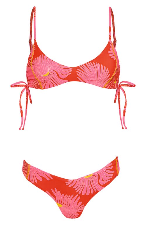 Maaji Splendor Water Blossom Reversible Bikini Bottoms In Pink