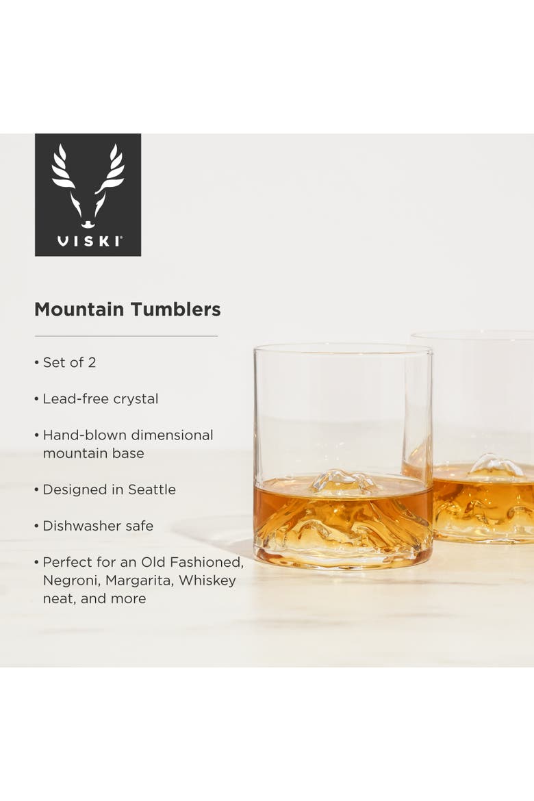 Mountain Crystal Tumblers Set of 2, Alternate, color, Clear