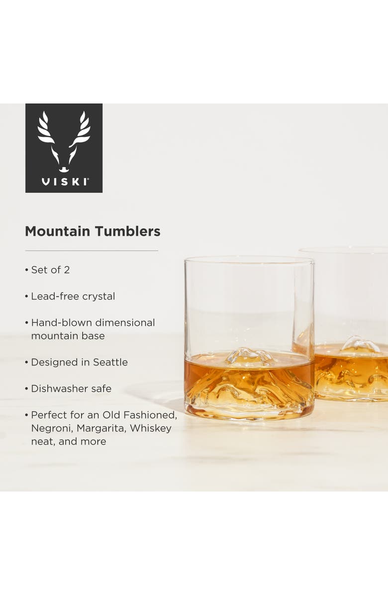 Viski Mountain Crystal Tumblers Set of 2, Alternate, color, Clear