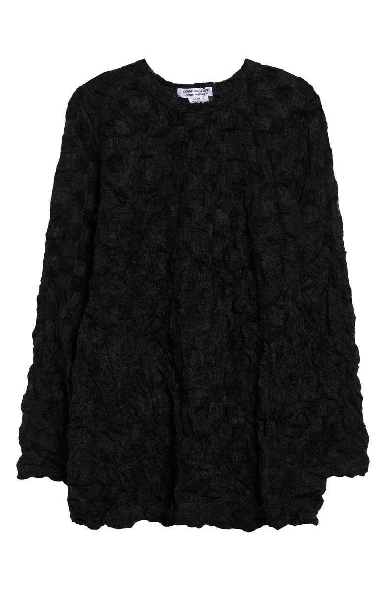 Comme des Garçons Comme des Garçons Raschel Knit Crushed Ruffle Top, Main, color, Black