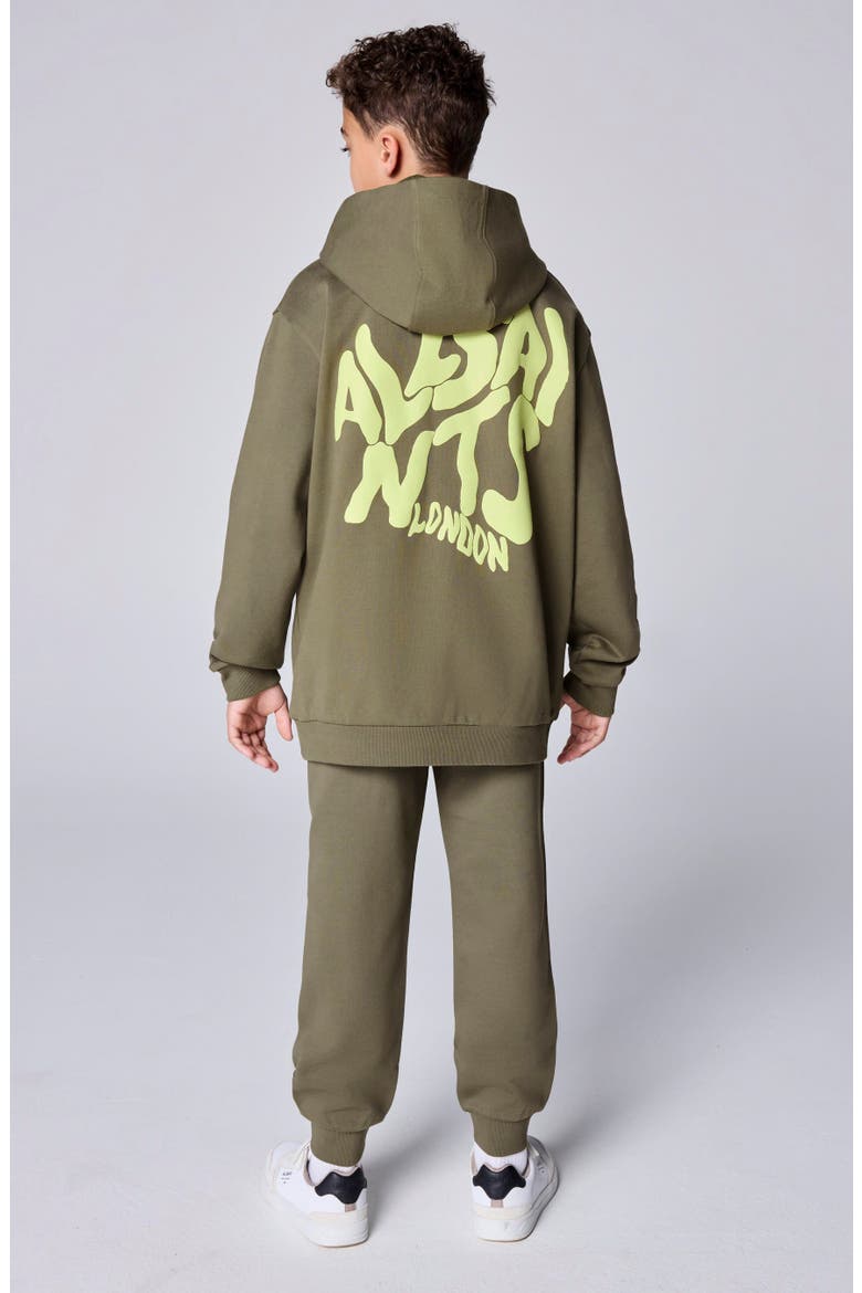 Kids' Orlando Graphic Hoodie, Alternate, color, KHAKI GREEN