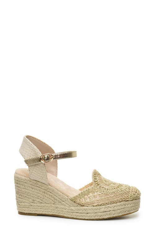 Catherine Catherine Malandrino Laboh Platform Wedge Espadrille Sandal In Gold