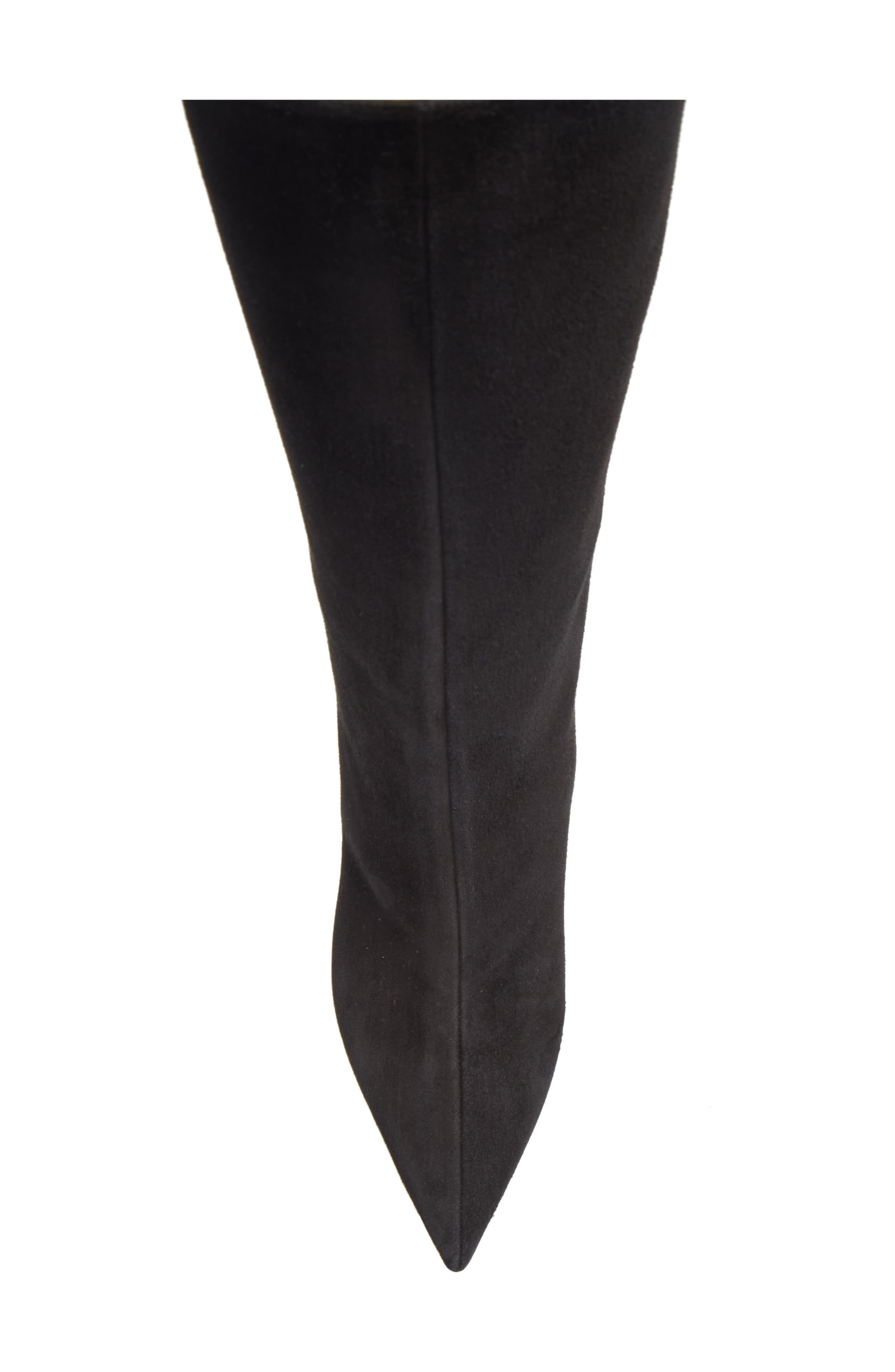 Blake Pointed Toe Knee High Wedge Boot, Alternate, color, BLACK