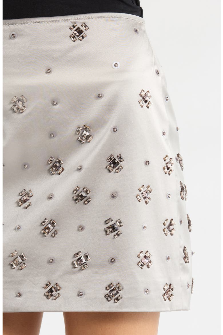Olenna Embellished Miniskirt, Alternate, color, SILVER
