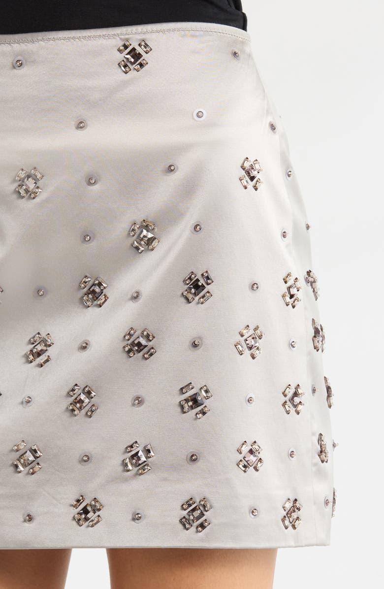 Veronica Beard Olenna Embellished Miniskirt, Alternate, color, Silver