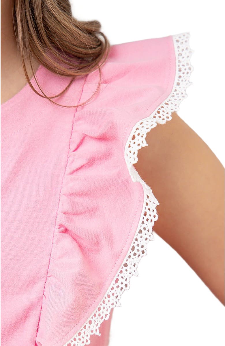 Hope & Henry Girls' Organic Sleeveless Knit Pinafore Dress, Toddler, Alternate, color, Classic Pink