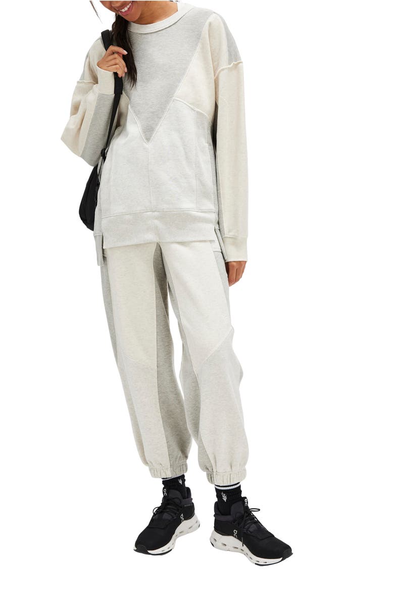 Free People Making It High-Low Sweatshirt, Alternate, color, Heather Grey Combo